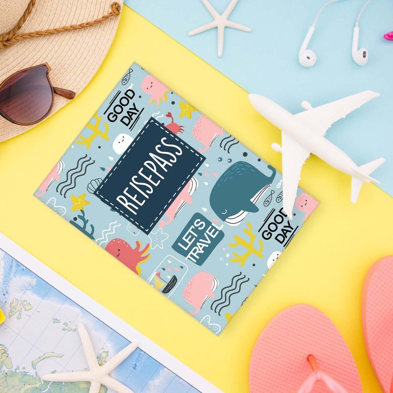 cozy racoon Kids Passport Holder, ocean, Modern