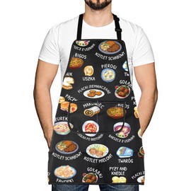 Poland Pierogi Europe Cuisine Lover Kitchen Apron Mom Dad BFF Polish Food Cooking Travel New Home Gift (PIEROGI)