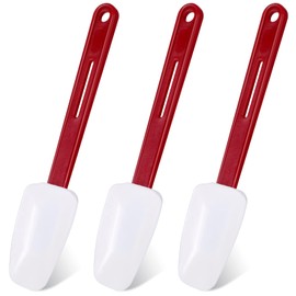 Lanties Set of 3 High Temp Silicone Spatulas Heat Resistant Rubber Commercial Heavy Duty Silicone Scraper Spatula with Handle for Kitchen Baking Cooking(10 x 2 Inches,Spoon Spatula)