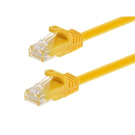 Monoprice Flexboot Cat6 Ethernet Patch Cable - Network Internet Cord - RJ45, Stranded, 550Mhz, UTP, Pure Bare Copper Wire, 24AWG, 20ft, Yellow