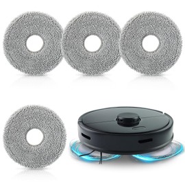 LemonRoad 4 Pack Microfiber Replacement Mop Pads Compatible with iRobot Plus 505/405 Combo Robot, Washable and Reusable Floor Cleaning Pads, Exact Fit Accessories