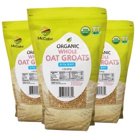 McCabe Organic Whole Oats Groats - Whole Grain Oats 2Lbs | Organic Raw Oats Groats | USDA and CCOF Certified | Product of USA (Pack of 3)