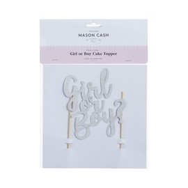 Mason Cash Girl Or Boy Silver Glitter Topper