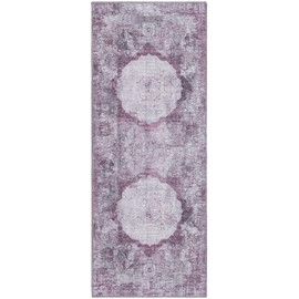 Unique Loom Yara Collection Area Rug - Nayer (2' x 5' 1" Runner, Pink Ivory/ Gray)