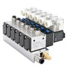 Baomain 6 Station Solenoid Valve Manifold, 12V DC 3 Way