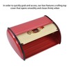 Qiilu Red Iron Powder Spray Metal Bread Box for Kitchen
