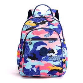 YANAIER Womens Fashion Backpack Purse Water resistant Nylon Travel Casual Daypack Cute Shoulder Bags School Bag for Girls Rainbow