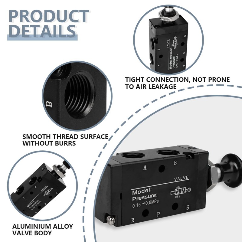 Innfeeltech 1 Pcs Air Hand Lever Operated Valve 5 Way