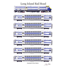 Long Island Rail Road Commuter Train 11"x17" Poster by Andy Fletcher signed