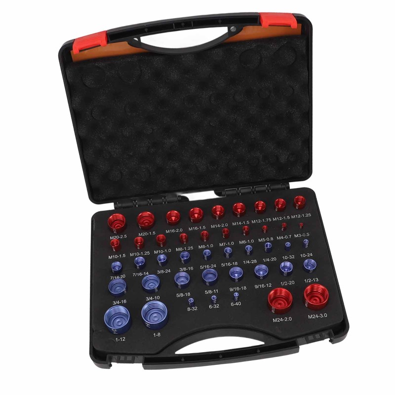 44pcs Nut and Bolt Thread Checker Red Blue Nut and