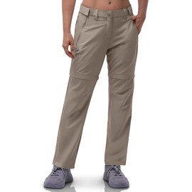 Outdoor Ventures Women's Convertible Pants, Quick Dry Hiking Zip-Off Pants, Stretch Lightweight Cargo Pants Fossil