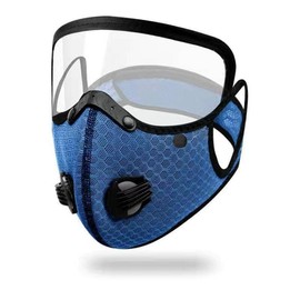 Removable Face Mask, Reusable Face Mask With Exhalation Valve, Transparent Visible Removable Eye Mask, Outdoor Activities Dustproof Gear, Suitable For Women Men - Color: Blue, Size: 1 Count