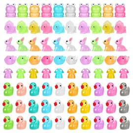 80 Pcs Mini Resin Animals, Glow in The Dark Mini Animals, Resin Animals Suitable for Decorative Garden Living Room Miniature Landscape Theme Decoration