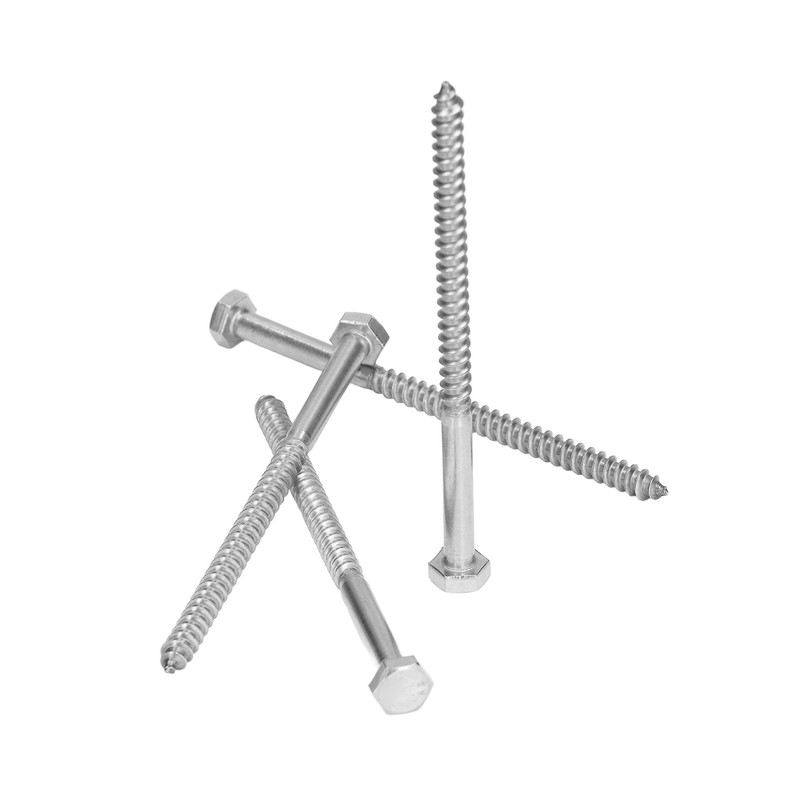 304 Stainless Steel Half Thread Bolt Wood Hex Lag Screws