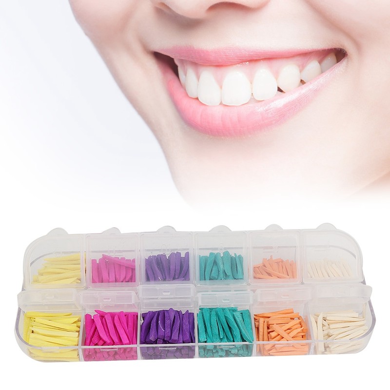 Colorful Dental Restoration Interdental Composite Contoured Wooden Wedges (600pcs)
