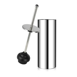 DOWRY Toilet Plunger with Holder for Bathroom,Powerful Efficient Force Suction Cup,Heavy Duty, Quick Dry