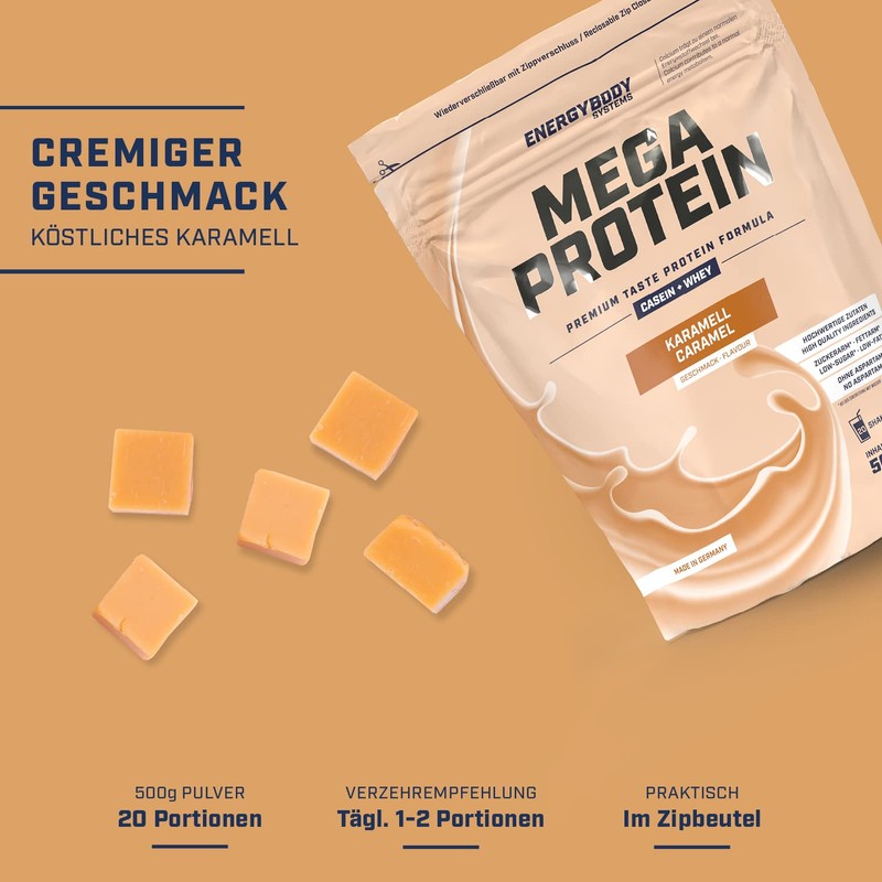 Energy Body Mega Protein, Caramel, 1 Pack (1 x 500