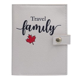 Ultimate Fashion Leather Passport Wallet for Multiple Documents (Travel Family Grey)