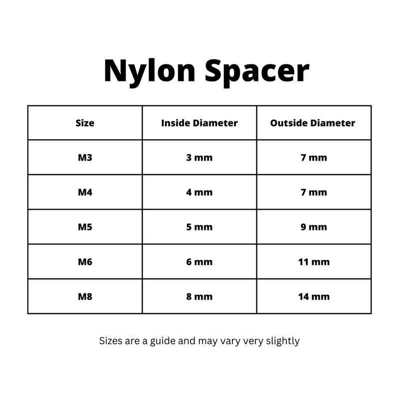 OG Secure | White Nylon Standoff Plastic Spacers Washers M8