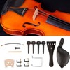 4/4 Violin Accessories Kit, Ebony Tuning Pegs Chinrest Endpin Tuners