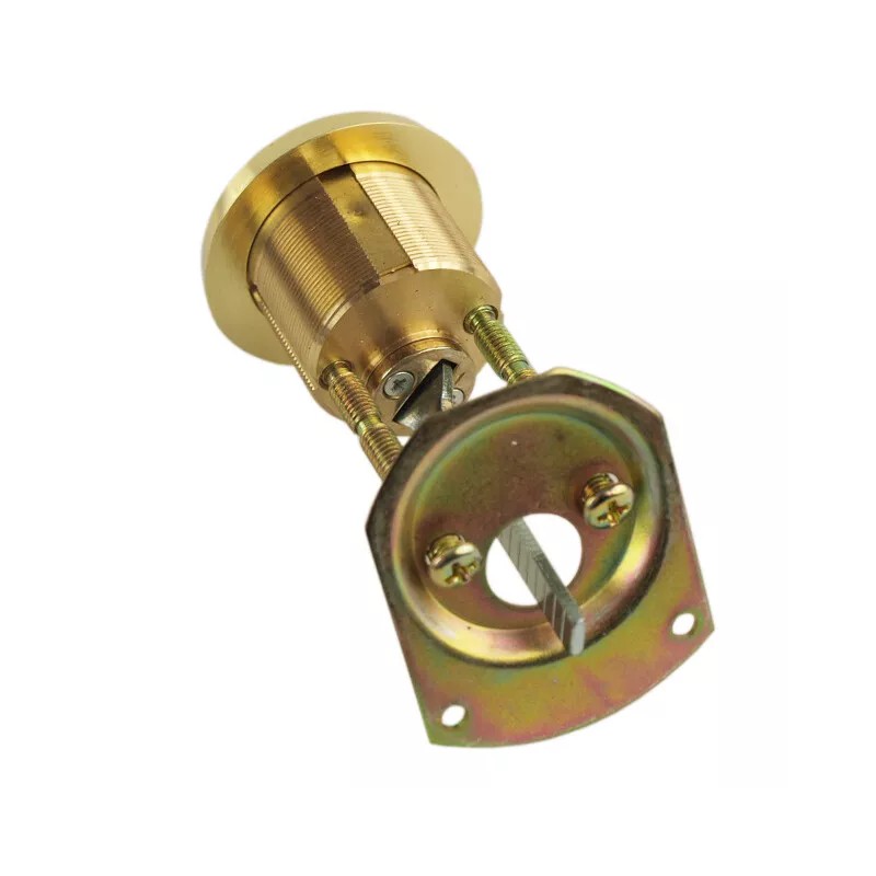 Mul-T-Lock Junior Polished Brass Rim/Mortise Cylinder With 2 Keys -