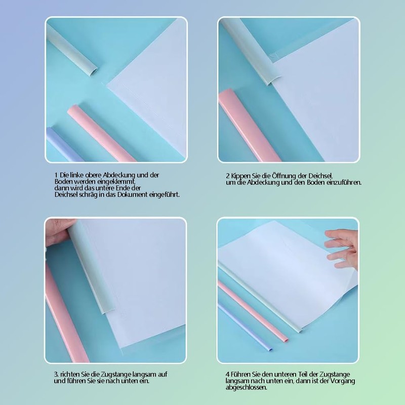 Pack of 10 Notebook Covers A4 Transparent Binder A4 Clamp
