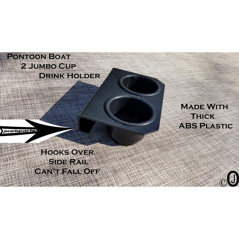 Pontoon Boat 2 Jumbo Cup Drink Holder Black Textured ABS