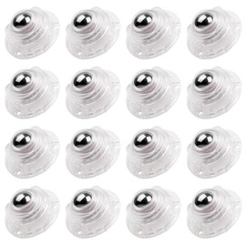 Tmyjfjingxi 16 Pack Clear Small Self Adhesive Appliance Caster Wheels 1 Inch for Furniture Low Profile Slider Rollers Load Capacity 41LBS Per Wheel YY023-16TM
