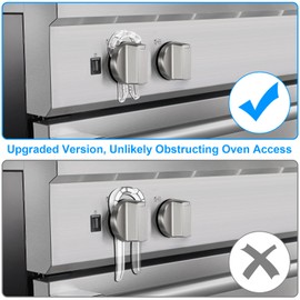 Gas Stove Knob Locks, Gap-fit Pin for Stove Knobs, for Knob Gap at Least 0.27", Baby Proofing Stove Knob Safety Covers, Stove Guard Clear, Pack of 5, with 1 Extra Piece for Back Up