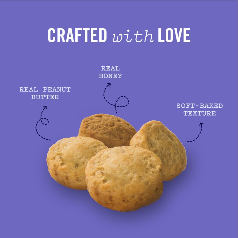 Three Dog Bakery Peanut Butter & Honey Bites, Mess-Free Snacks