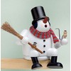 KWO Olbernhau Incense Smoker Snowman Edge Stool 17 cm Wood