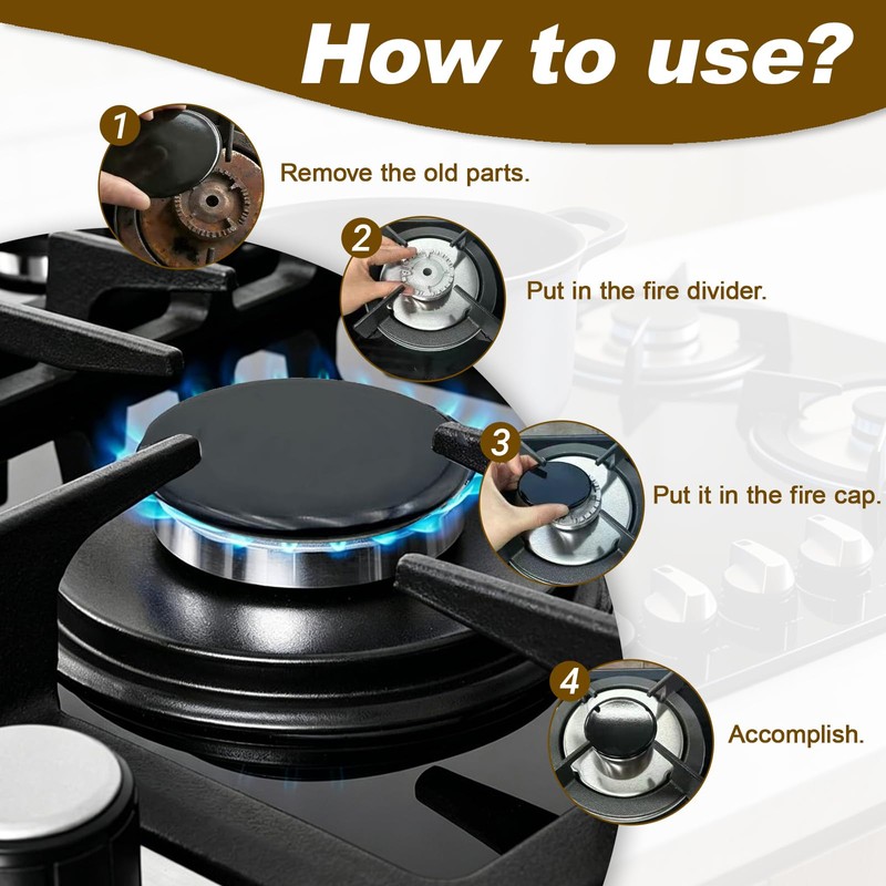 4 Pcs Gas Hob Covers for 4 Burner Gas Cookers