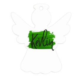 Inkdotpot Laser Cut Angel Acrylic Ornament Blank with Holes Predrilled DIY Christmas Tree Decoration, Stocking Name Tag- Holiday Tags- 3mm Thick- 25 Pack