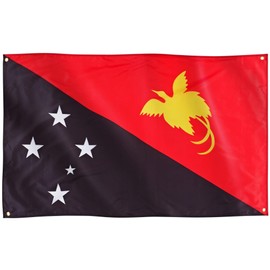 Runesol Papua New Guinea Flag, 91x152cm, 3ft x 5ft, 4 Grommets, Eyelet In Every Corner, Papua National Flag, Premium Flags, Inside, Outside, Vivid Colours