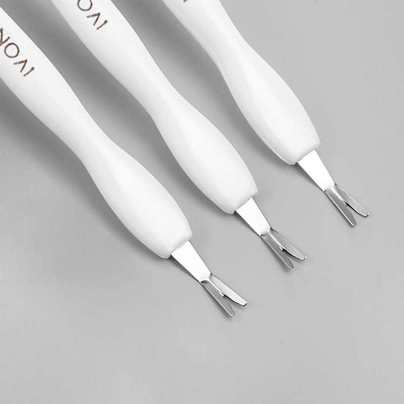 IVON 3 Pack Nail Cuticle Trimmer Pusher Remover, Double End
