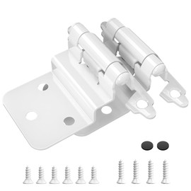Chibery 3/8 Inch Inset Cabinet Hinges, 10 Pairs(20 Pack) Self Closing Flush Face Mount Hinges with Door Bumper, Variable Decorative Hardware for Bathroom, Furniture, Kitchen Cabinet Doors, White