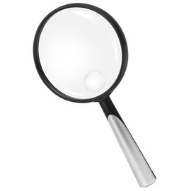 Feosky Handheld Reading Magnifier, 10X Magnifier, 75mm Shatterproof Lens, Non-Slip Handle for Adults Close Work, Seniors Reading and Halloween & Cosplay(Silver)