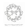 hinana Holly Leaves Wreath Metal Die Cuts, Bow Leaf Round
