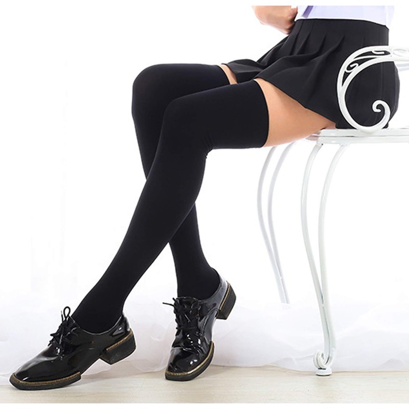 SHUCLASS Women's Knee High Socks, White Over Knee Socks, Compression,