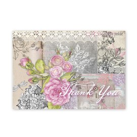 Great Papers! Vintage Scrapbook Thank You Note Card and Envelope, 4.875" x 3.375", 24 count (2025021)