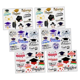 Beavorty Temporary for Graduation Party 6 Sheets of Body Stickers Perfect for Boys and Girls and Adults Celebrations