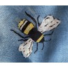 LilyRosa® Bee Scarf Bumble Bees Pattern Design Print Grey Navy