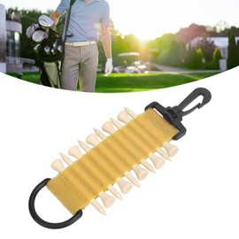 Golf Tee Holder, Golf Tee Pouch Bag Hook Design Multifunction 10 Tees Capacity with 10 Golf Tees for Golf Training (Yellow)