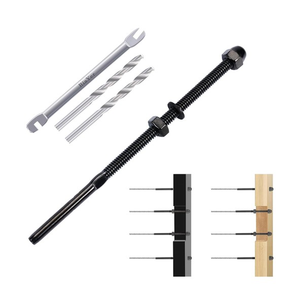 RiaYer 10 Pack 6" T316 Stainless Steel Black Cable Railing