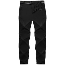 SEVEGO Men's Hiking Pants Tall Inseam 30"/32"/34"/36" Lightweight Work Cargo Pants Quick Dry Water Resistant 5 Zipper Pockets 36", Black, S