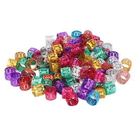Anillos para el Cabello, 100 Piezas Anillos Para El Pelo Joyas para el Cabello Rastas Accesorios de Cuentas Aluminio Colorido Moda Bobina para Anillos de Joyería para Trenzas Decoración