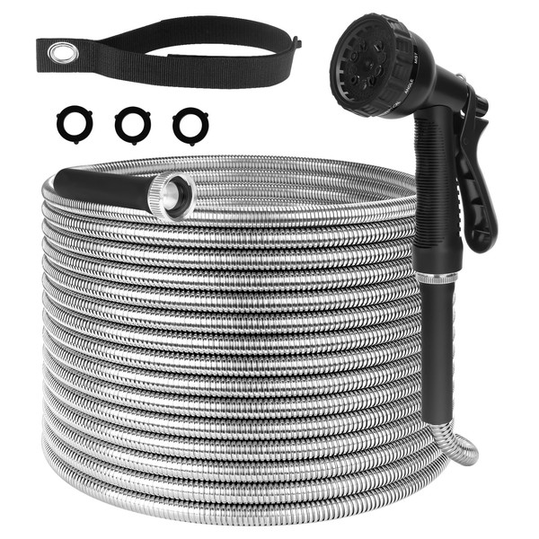 Garden Hose 50 ft, 304 Stainless Steel Garden Hose with