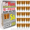 BioFuse Standard ATO 5A Fuse Set (15 Regular Fuses) Blade