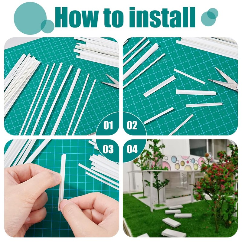 BENECREAT 60Pcs 3 Styles Abs Styrene Plastic L-Shaped Right Angle