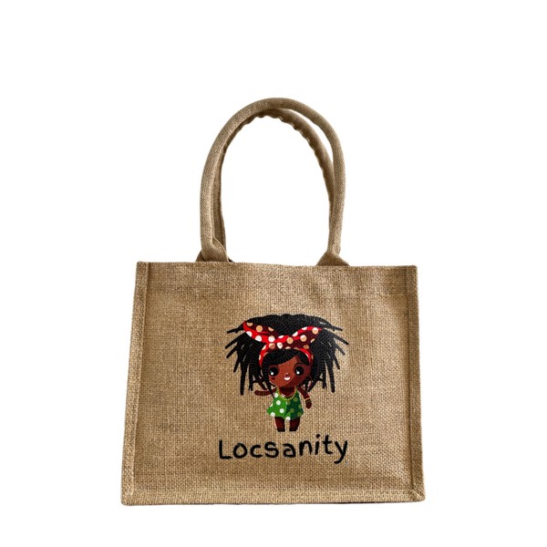 Locsanity Linen Jute Tote Bag, 10" H x 12.5" L